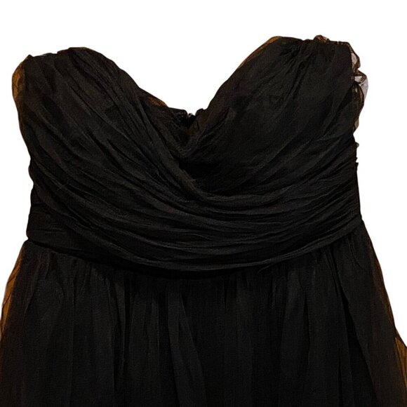 Lulus Tulle Strapless Maxi Dress Black Lined Wedding Prom Gala - Picture 3 of 15
